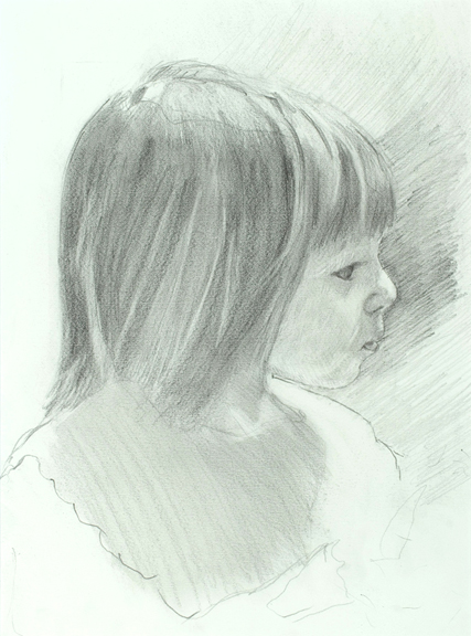 Portrait drawing of Meghan by Karen Kappe Nugent