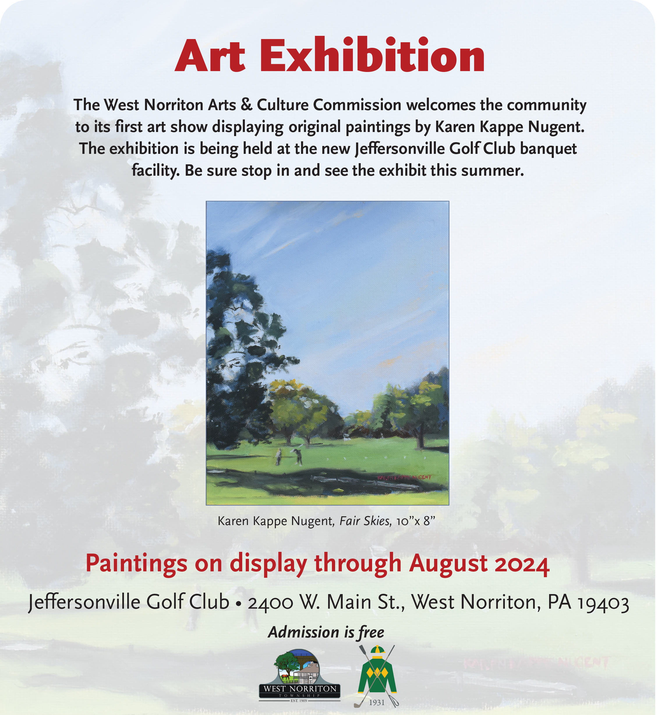 Karen Kappe Nugent Exhibition at Jeffersonville Golf Club